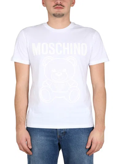 Moschino Teddy Bear Organic Cotton Jersey T-shirt In White