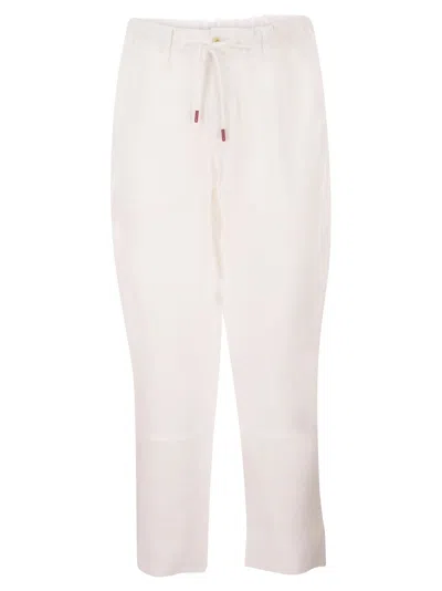 Kiton Tailored Linen Drawstring Trousers