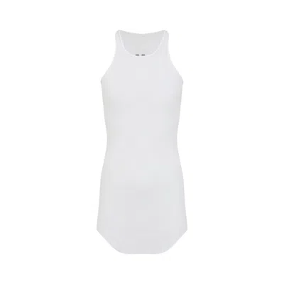 Rick Owens White Basic Rib Viscose Tank Top In White
