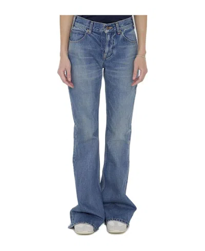 Celine Flared Surf Jeans In Blue