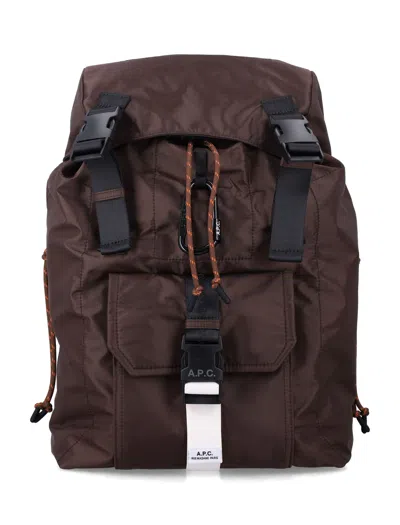 Apc A.p.c. A.p.c. Brown Trek Technical Backpack In Brown