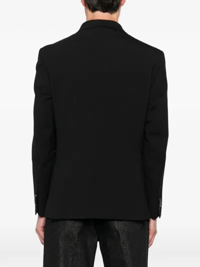 Amaranto Double-breasted Blazer In Black