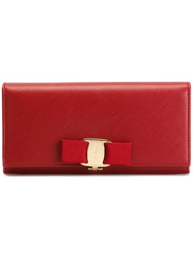 Shop Ferragamo Salvatore  'vara' Wallet - Red