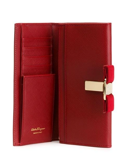 Shop Ferragamo Salvatore  'vara' Wallet - Red