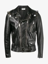 Saint Laurent Black Studded Leather Motorcycle Jacket