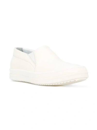 Shop Rick Owens Boat Sneakers In White