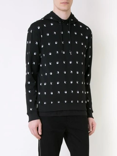 Shop Mcq By Alexander Mcqueen Swallow Drawstring Hoodie