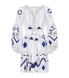 MARCH11 Embroidered Linen Tassel Dress