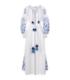 MARCH11 Embroidered Linen Maxi Dress