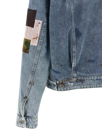 Dsquared2 Rebel Patchwork Denim Jacket In Blue