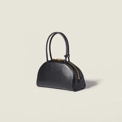 Miu Miu Black Calf Leather Bos Taurus Shoulder Bag