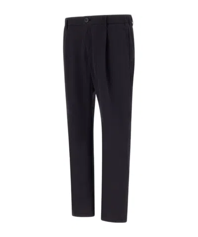 Herno Button Detailed Tapered Trousers In Black