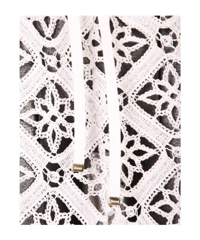 Herno Geometric Lace Wide-leg Pants In White
