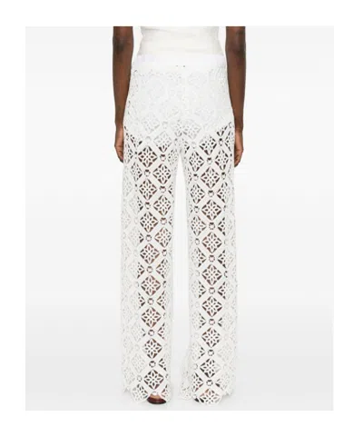 Herno Geometric Lace Wide-leg Pants In White