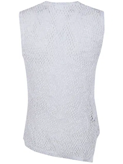 Comme Des Garçons Openwork Top In White
