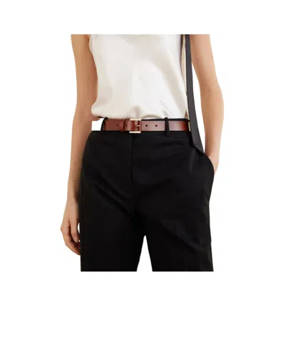 Tom Ford Buckled Leather Belt In Burgundy