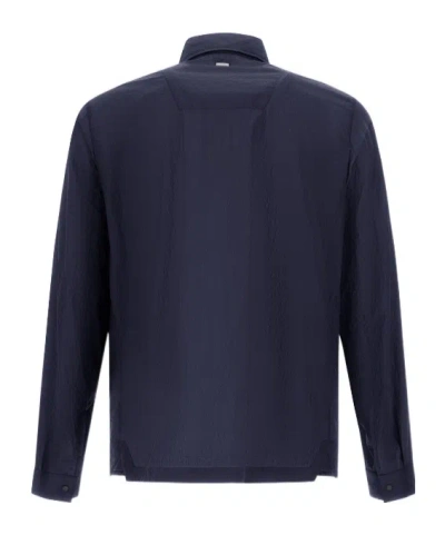 Herno Shacket In Micro Ripstop Nylon In Blue