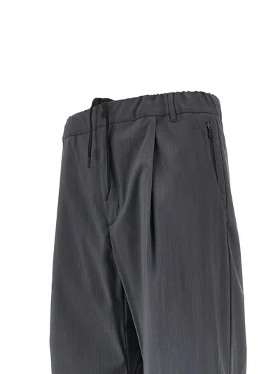 Herno Drawstring Pleated Trousers In Black