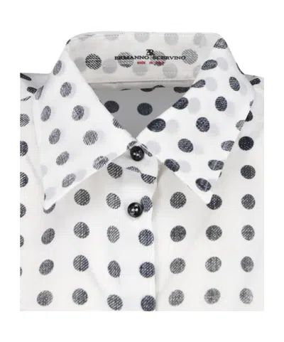 Ermanno Scervino Polka-dot Button-up Shirt In White