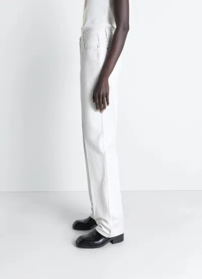Lemaire High-waisted Straight-leg Jeans With Belt In White Denim In White