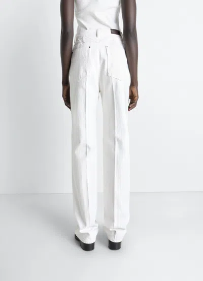 Lemaire High-waisted Straight-leg Jeans With Belt In White Denim In White