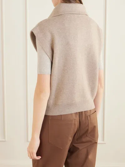 Brunello Cucinelli Zip-up Collared Vest In Brown