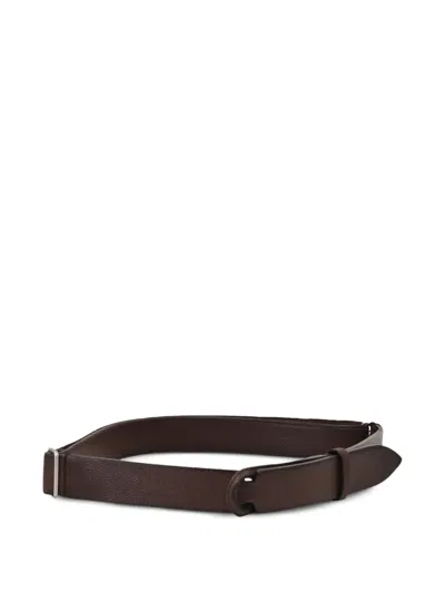 Orciani Leather Loop-buckle Belt In Brown