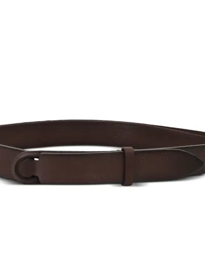 Orciani Leather Loop-buckle Belt In Brown