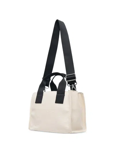 Msgm Embroidered Tote Bag In Neutral