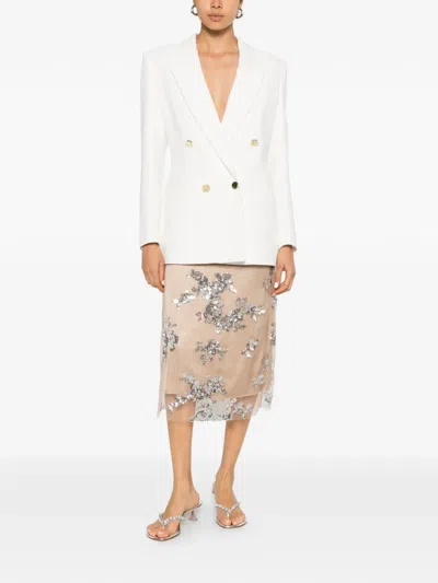 Blumarine Double-breasted Blazer In Neutral
