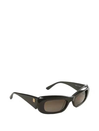Balenciaga Diva Rectangle-frame Sunglasses In Brown