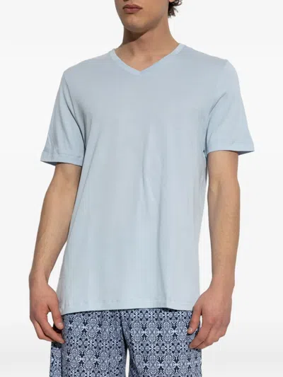 Hanro Damask-pattern Pyjama Set In Blue