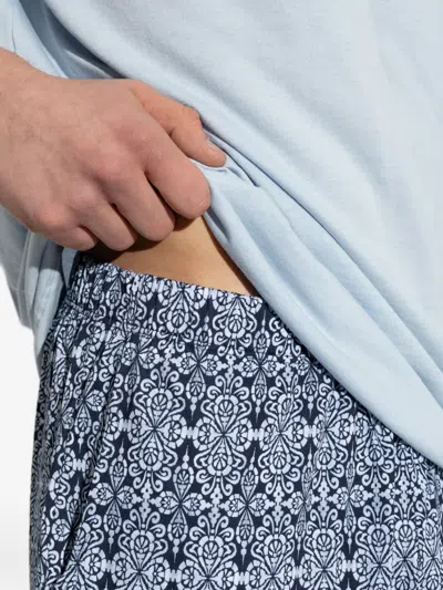 Hanro Damask-pattern Pyjama Set In Blue