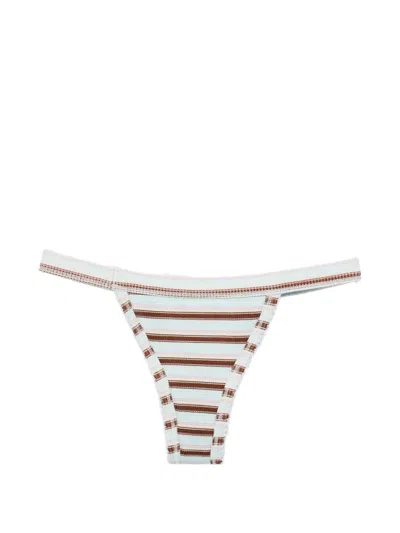 Frankies Bikinis Stripe-pattern Bikini Bottoms In Blue