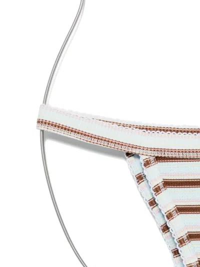 Frankies Bikinis Stripe-pattern Bikini Bottoms In Blue