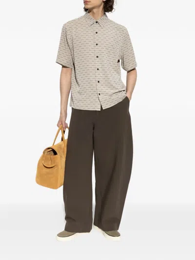 Rag & Bone Grid-pattern Short-sleeve Shirt In Brown