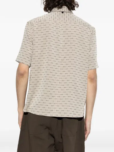 Rag & Bone Grid-pattern Short-sleeve Shirt In Brown