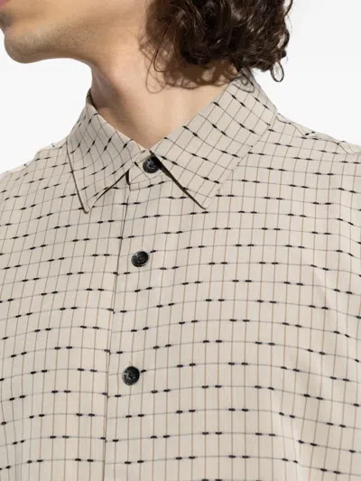 Rag & Bone Grid-pattern Short-sleeve Shirt In Brown