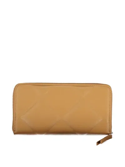 Calvin Klein Quilted Zip-around Wallet In Neutral