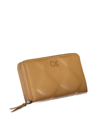 Calvin Klein Quilted Zip-around Wallet In Neutral
