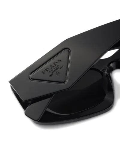 Prada Sunglasses With Triangle Logo In Black