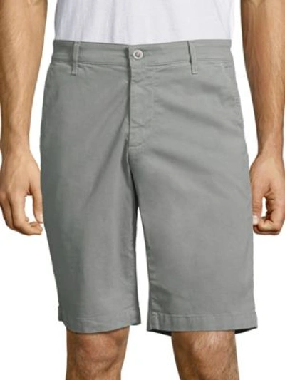 Shop Ag Griffin Stretch Sateen Shorts In Grey