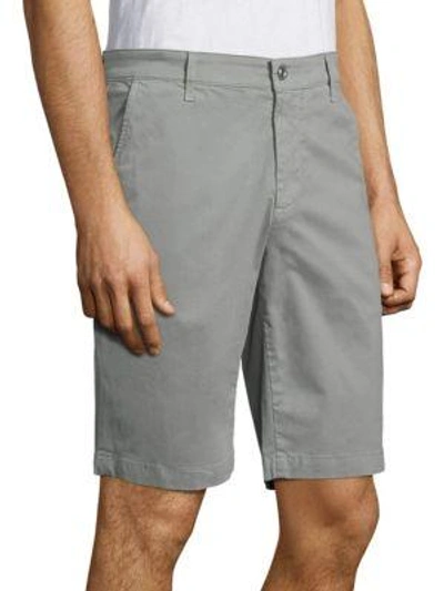 Shop Ag Griffin Stretch Sateen Shorts In Grey