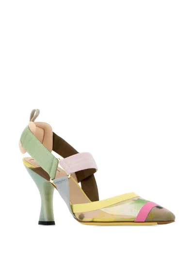 Fendi Multicolor Mesh Colibri Pumps In Multi