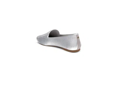 Birdies Vesper Leather Flat In Silver