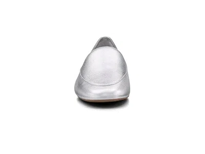 Birdies Vesper Leather Flat In Silver
