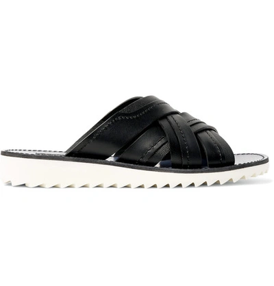 Shop Dolce & Gabbana Woven Leather Slides