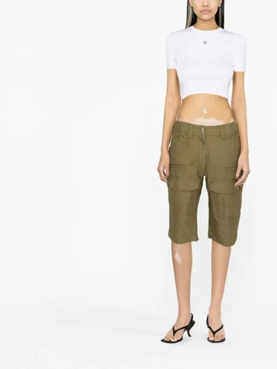 Givenchy Cargo Bermuda Shorts In Green