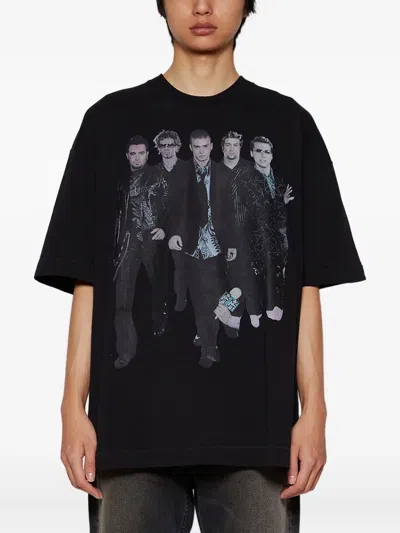 1989 Studio Printed Nsync Interview Crew-neck T-shirt In Black