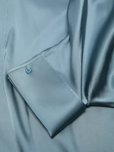 Acne Studios Satin Backless Dress In Blue